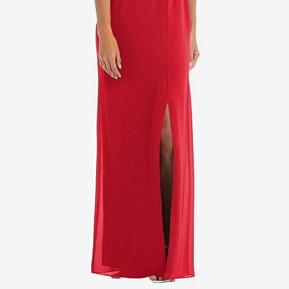 After Six 1550...Scoop Neck Open-Back Trumpet Gown in Parisian Red...Size 10 - Picture 2 of 9